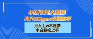 小红书无人直播月入30gmv实操教学，月入上w不是梦，小白轻松上手【揭秘】-鱼梓小栈