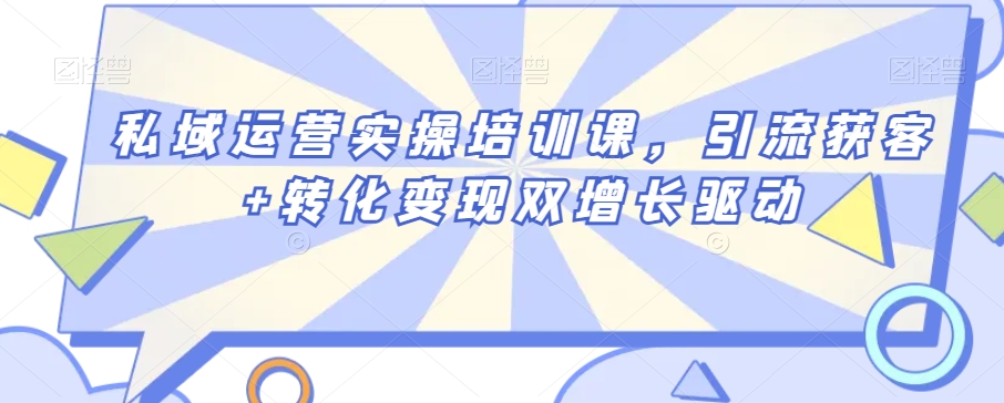 私域运营实操培训课，引流获客+转化变现双增长驱动-鱼梓小栈