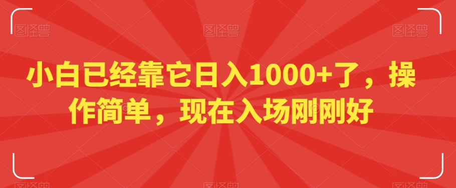 小白已经靠它日入1000+了，操作简单，现在入场刚刚好【揭秘】-鱼梓小栈