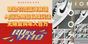 被动引流蓝海赛道，AJ运动用品私域玩法，无限复购年入百万【揭秘】-鱼梓小栈