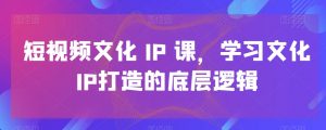 短视频文化IP课，学习文化IP打造的底层逻辑-鱼梓小栈
