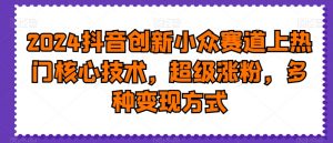 2024抖音创新小众赛道上热门核心技术，超级涨粉，多种变现方式【揭秘】-鱼梓小栈