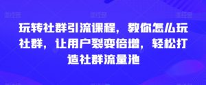 玩转社群引流课程，教你怎么玩社群，让用户裂变倍增，轻松打造社群流量池-鱼梓小栈