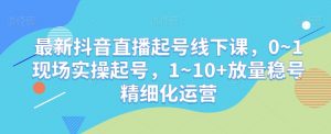 最新抖音直播起号线下课,0~1现场实操起号,1~10+放量稳号精细化运营-鱼梓小栈