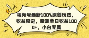 视频号最新100%原创玩法，收益稳定，亲测单日收益1000+，小白专属【揭秘】-鱼梓小栈