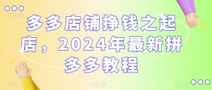 多多店铺挣钱之起店，2024年最新拼多多教程-鱼梓小栈
