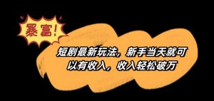 短剧最新玩法,新手当天就可以有收入,收入轻松破万【揭秘】-鱼梓小栈