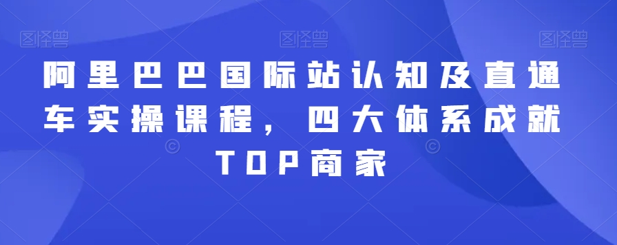 阿里巴巴国际站认知及直通车实操课程，四大体系成就TOP商家-鱼梓小栈