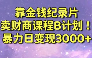 财经纪录片联合财商课程的变现策略，暴力日变现3000+，喂饭级别教学【揭秘】-鱼梓小栈