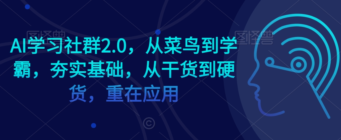 AI学习社群2.0，从菜鸟到学霸，夯实基础，从干货到硬货，重在应用-鱼梓小栈