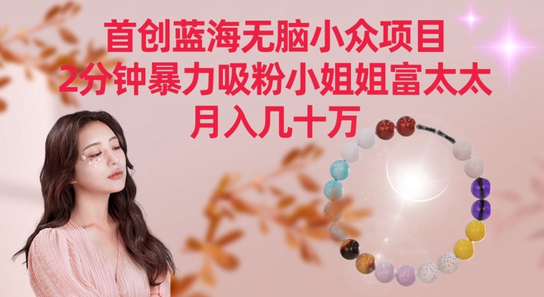 首创蓝海无脑小众项目，2分钟暴力吸粉小姐姐富太太，月入几十万【揭秘】-鱼梓小栈