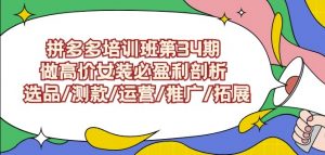 拼多多培训班第34期：做高价女装必盈利剖析选品/测款/运营/推广/拓展-鱼梓小栈