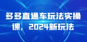 多多直通车玩法实操课，2024新玩法-鱼梓小栈