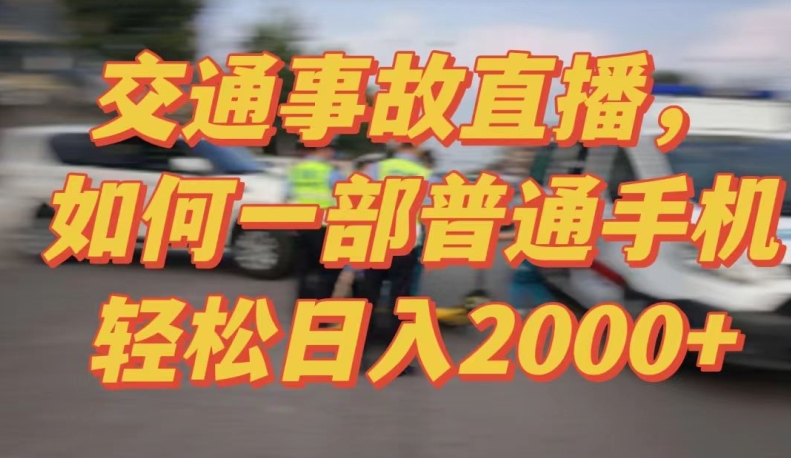 2024最新玩法半无人交通事故直播，实战式教学，轻松日入2000＋，人人都可做【揭秘】-鱼梓小栈