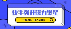 信息差赚钱项目，快手强开磁力聚星，一单20，日入200+【揭秘】-鱼梓小栈