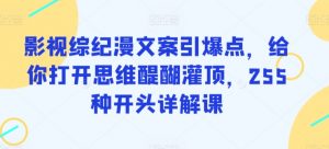 影视综纪漫文案引爆点，给你打开思维醍醐灌顶，255种开头详解课-鱼梓小栈