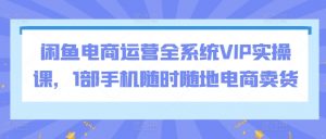 闲鱼电商运营全系统VIP实操课，1部手机随时随地电商卖货-鱼梓小栈