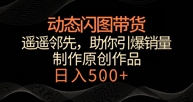 动态闪图带货，遥遥领先，冷门玩法，助你轻松引爆销量，日赚500+【揭秘】-鱼梓小栈