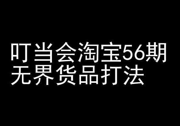 叮当会淘宝56期：无界货品打法-淘宝开店教程-鱼梓小栈