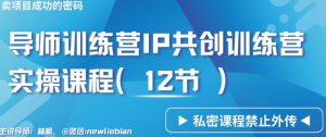 导师训练营3.0IP共创训练营私密实操课程（12节）-卖项目的密码成功秘诀【揭秘】-鱼梓小栈