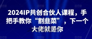 2024IP共创合伙人课程，手把手教你“割韭菜”，下一个大佬就是你-鱼梓小栈