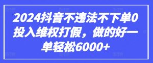 2024抖音不违法不下单0投入维权打假，做的好一单轻松6000+【仅揭秘】-鱼梓小栈