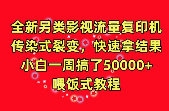 全新另类影视流量复印机，传染式裂变，快速拿结果，小白一周搞了50000+，喂饭式教程【揭秘】-鱼梓小栈