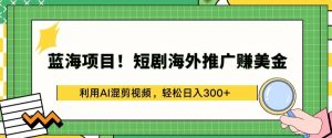 蓝海项目!短剧海外推广赚美金，利用AI混剪视频，轻松日入300+【揭秘】-鱼梓小栈