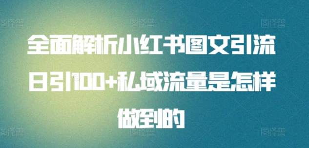 全面解析小红书图文引流日引100+私域流量是怎样做到的【揭秘】-鱼梓小栈