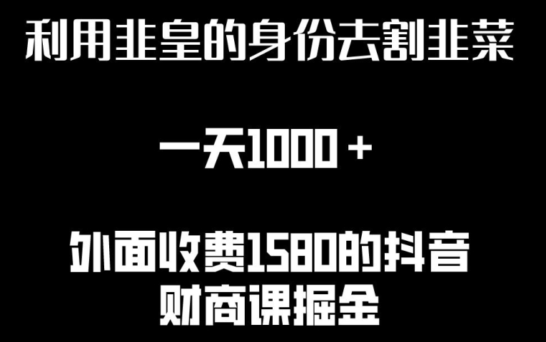 利用非皇的身份去割韭菜，一天1000+(附详细资源)【揭秘】-鱼梓小栈