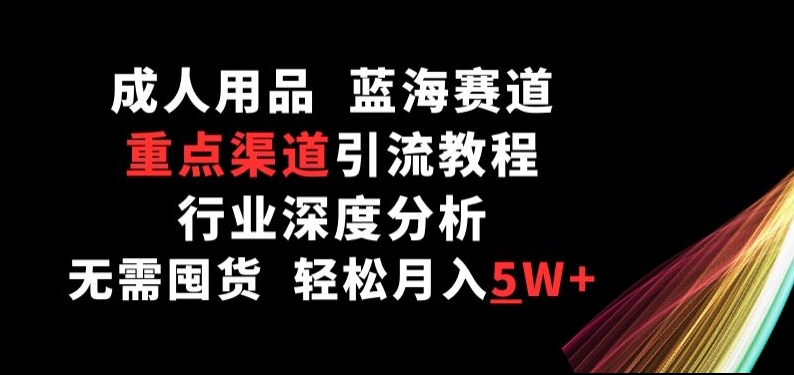成人用品，蓝海赛道，重点渠道引流教程，行业深度分析，无需囤货，轻松月入5W+【揭秘】-鱼梓小栈