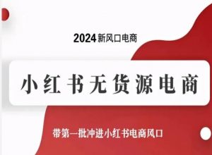 2024新风口电商,小红书无货源电商,带第一批冲进小红书电商风口-鱼梓小栈