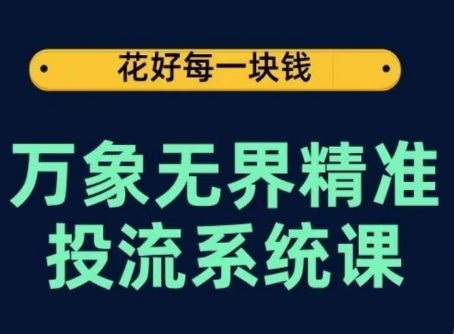 万象无界精准投流系统课，从关键词到推荐，从万象台到达摩盘，从底层原理到实操步骤-鱼梓小栈