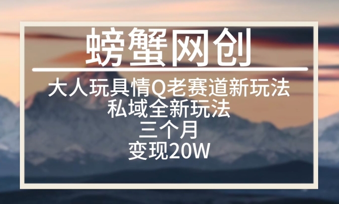 大人玩具情Q用品赛道私域全新玩法，三个月变现20W，老项目新思路【揭秘】-鱼梓小栈