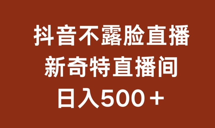 不露脸挂机直播，新奇特直播间，日入500+【揭秘】-鱼梓小栈