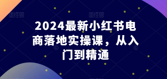 2024最新小红书电商落地实操课，从入门到精通-鱼梓小栈