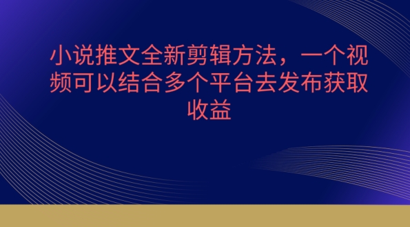小说推文全新剪辑方法，一个视频可以结合多个平台去发布获取【揭秘】-鱼梓小栈