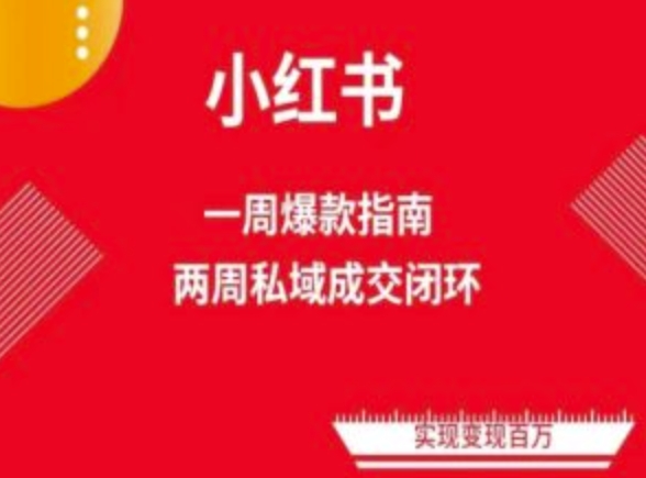 爆款小红书免费流量体系课程(两周变现)，小红书电商教程-鱼梓小栈