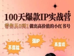 小红书100天爆款IP实战营，带你从0到1做出高价值的小红书号-鱼梓小栈