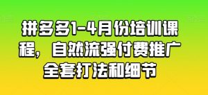 拼多多1-4月份培训课程，自然流强付费推广全套打法和细节-鱼梓小栈