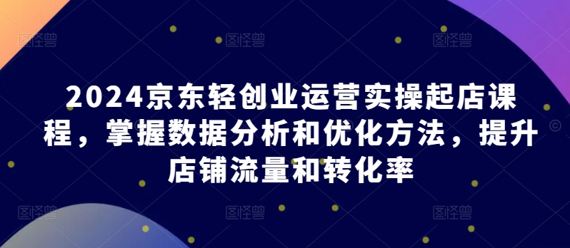 2024京东轻创业运营实操起店课程，掌握数据分析和优化方法，提升店铺流量和转化率-鱼梓小栈