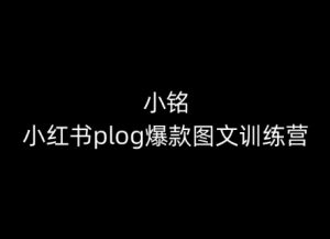 小铭-小红书plog爆款图文训练营，教你从0-1做小红书-鱼梓小栈