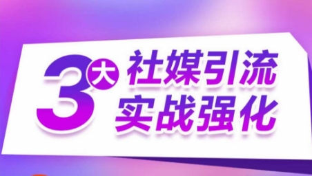3大社媒引流实战强化，多渠道站外引流，高效精准获客，订单销售额翻倍增长-鱼梓小栈