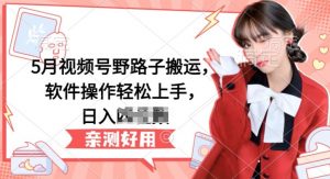 5月视频号野路子搬运，软件操作轻松上手，日入三位数【揭秘】-鱼梓小栈