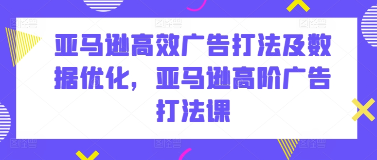 亚马逊高效广告打法及数据优化，亚马逊高阶广告打法课-鱼梓小栈