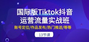 国际版Tiktok抖音运营流量实战班：账号定位/作品发布/热门推送/等等-13节-鱼梓小栈