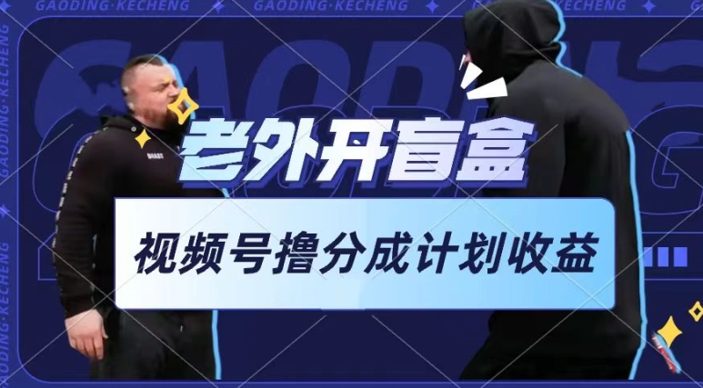 老外开盲盒视频，撸视频号分成计划收益，每天只需一小时，新手小白轻松上手【揭秘】-鱼梓小栈