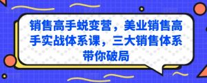 销售高手蜕变营，美业销售高手实战体系课，三大销售体系带你破局-鱼梓小栈