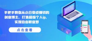 手把手教你从小白变成赚钱的创业博主，打造超级个人ip，实现自由职业梦-鱼梓小栈