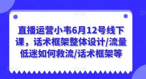 直播运营小韦6月12号线下课，话术框架整体设计/流量低迷如何救流/话术框架等-鱼梓小栈